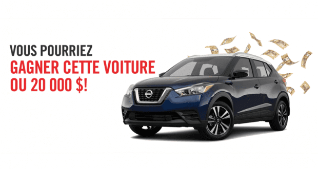 Gagnez 1 des 2 voitures Nissan Kicks S 2020