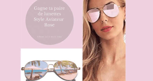 Paire de lunettes roses de style aviateur