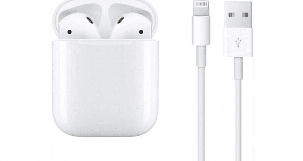 AirPods Apple avec étui de chargement filaire