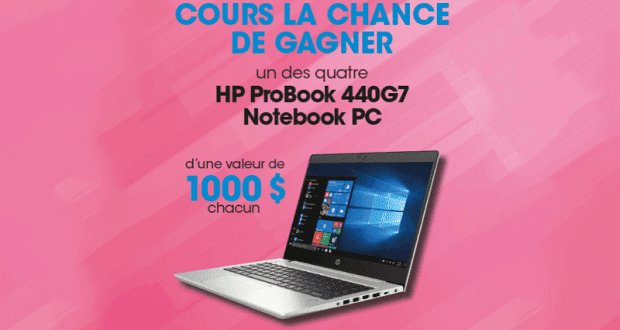 Gagnez 1 des 4 ordinateurs portables de 1000$ chacun