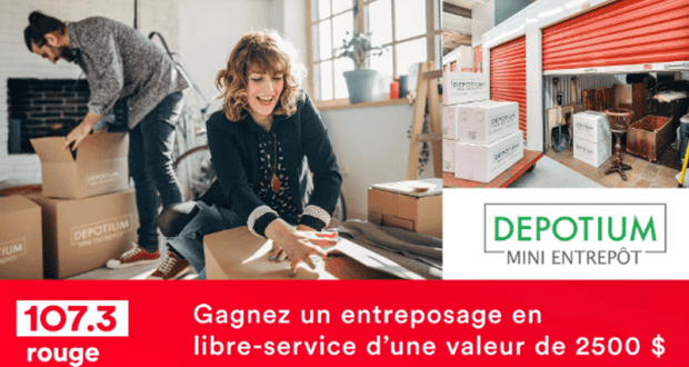 Gagnez 2500 $ en entreposage chez Depotium Mini-Entrepôt