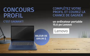 Gagnez Un ordinateur portable Lenovo