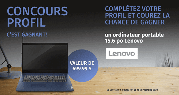 Gagnez Un ordinateur portable Lenovo