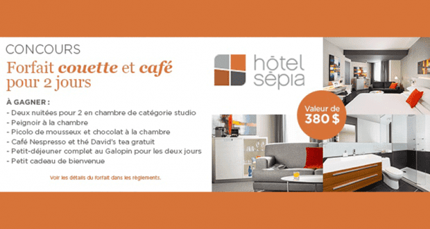 Gagnez un séjour de 2 jours pour deux à l'Hôtel Sepia