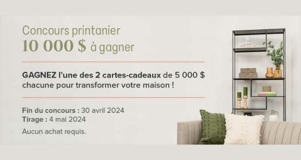 Gagnez 10 000$ pour changer de décor
