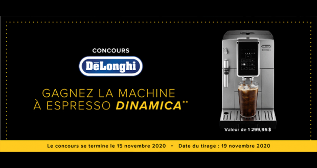 Gagnez une machine à Espresso Dinamica (Valeur de 1300$)