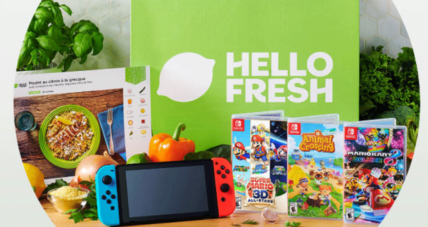 Une console Nintendo Switch -10 jeux et 1500$ en crédits HelloFresh