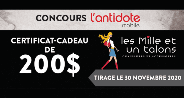 Un certificat-cadeau Les Mille et un talons de 200$