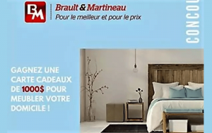 Une Carte-cadeau de 1000$ chez Brault-Martineau