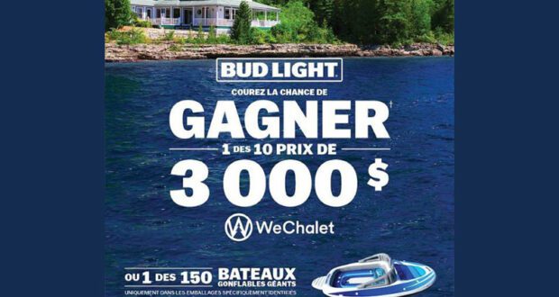 Gagnez 10 grand prix Wechalet (Valeur de 3000 $ chacun)