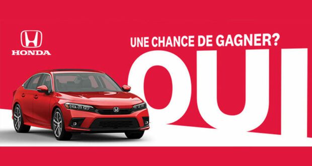 Gagnez Une berline Honda Civic Touring 2022 (Valeur de 32096 $)