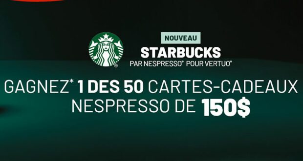 Gagnez 50 cartes cadeaux Nespresso de 150$ chacune