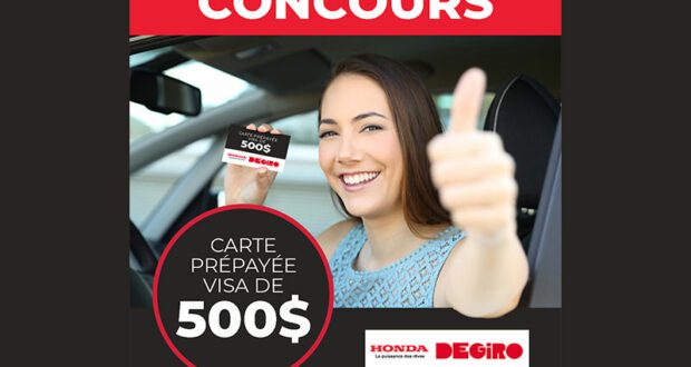 Gagnez une carte prépayée Visa de 500 $