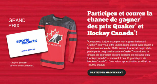 Gagnez 10 grands prix Hockey Canada de 1500 $ chacun