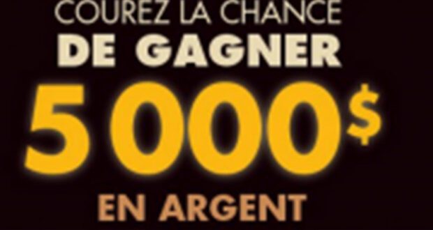 Gagnez 5000$ en argent comptant