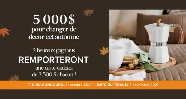 Gagnez 5000 $ pour changer de décor pour l’automne