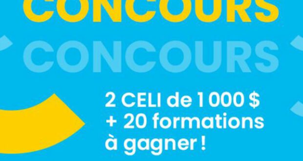 Gagnez 2 CELI de 1000 $ chacun + 20 formations