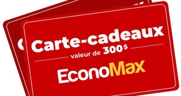 Gagnez 3 cartes-cadeaux EconoMax de 300 $ chacune