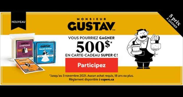 Gagnez 5 carte-cadeau Super C de 500 $