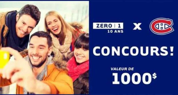 Gagnez un forfait hockey et nuitée à l'Hotel ZERO 1 (Valeur de 1000 $)