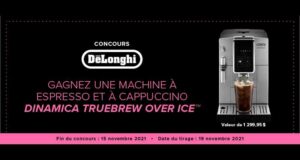 Gagnez une Machine Dinamica Truebrew Over Ice (Valeur de 1299 $)