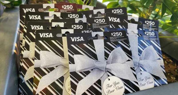 Gagnez 4 cartes cadeaux Visa de 250 $ chacune