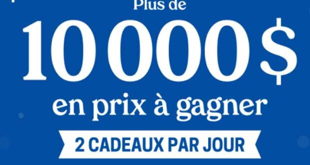 Gagnez 10 000 $ en prix (2 cadeaux par jour)