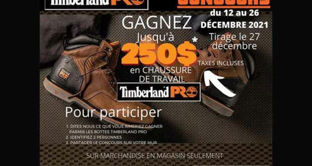 Gagnez des bottes TIMBERLAND PRO