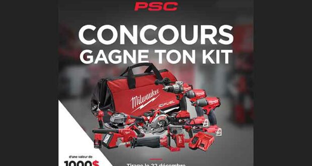 Gagnez un kit complet d’outils Milwaukee (Valeur de 1000 $)