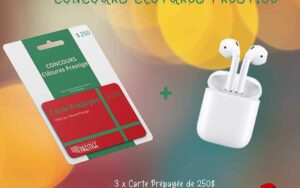 Gagnez 3 cartes de crédit prépayée de 250$ et 2 AirPods Apple