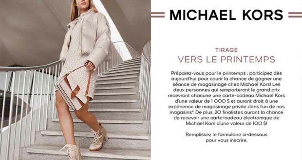 Gagnez 4000 $ en cartes cadeaux Michael Kors