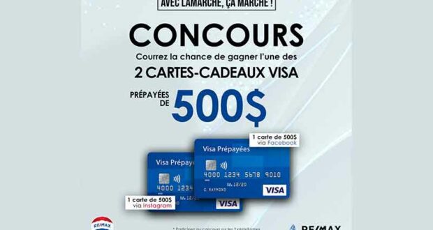 Gagnez 1000 $ en cartes-cadeaux VISA prépayées