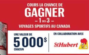 Gagnez 3 voyages sportifs au Canada (5000 $ chacun)