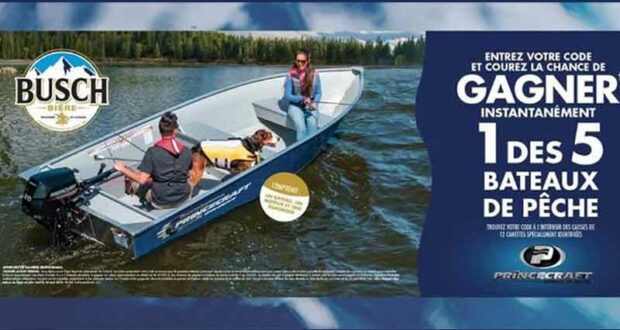 Gagnez 5 bateaux de pêche Princecraft (20 000 $ chacun)