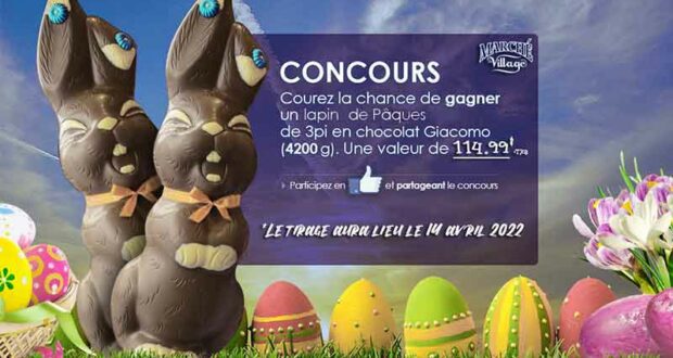 Gagnez Un lapin de 3 pieds (4200g) en chocolat Giacomo