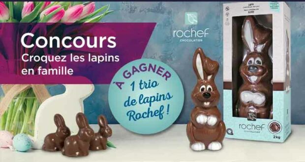 Gagnez un trio de lapins Rochef chocolatier