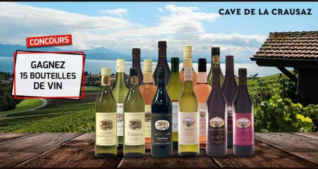Gagnez un coffret de 15 bouteilles de vin de la Cave de la Crausaz