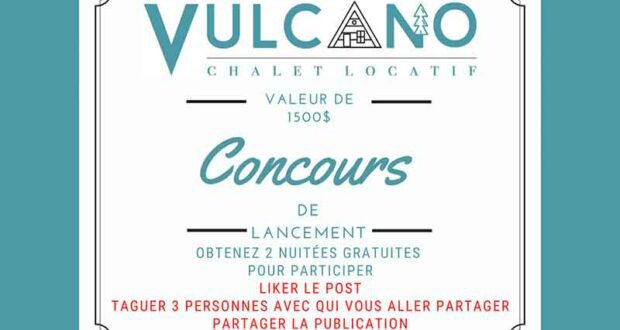 Gagnez un forfait de 2 nuitées pour 4 personnes dans un chalet