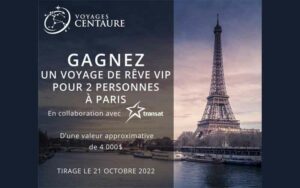 Gagnez un voyage de rêve VIP pour 2 personnes à PARIS