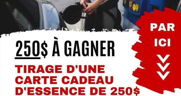 Gagnez une carte d'essence de 250 $