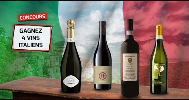 Gagnez 1 coffret de 4 vins italiens