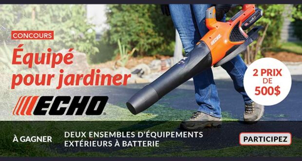 Gagnez 2 ensembles à batterie 56V de Echo (480 $ chacun)