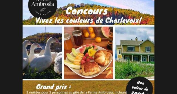 Gagnez 2 nuitées au gîte de La Ferme Ambrosia