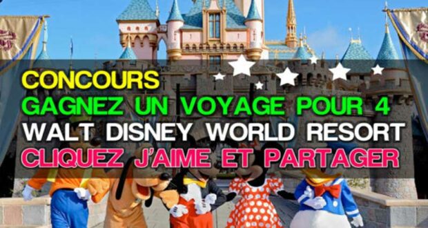 Gagnez 4 voyages pour 4 à Walt Disney World (11 000 $ chacun)