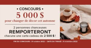 Gagnez 5000 $ pour changer de décor cet automne