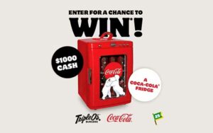 Gagnez 1000 $ + Un mini frigo Coca-Cola