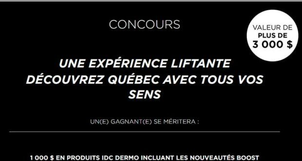 Gagnez 1000 $ en produits IDC Dermo