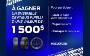 Gagnez un ensemble de pneus Pirelli (Valeur de 1500 $)