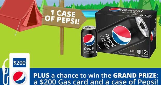 Gagnez une carte d'essence de 200 $ + un emballage de Pepsi