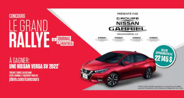 Gagnez Une voiture Nissan Versa SV 2022 (Valeur de 22145 $)